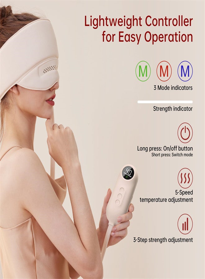 Electric Head Massager, Hair Scalp Massager Head Compress Air Bag Massager with Heat & Knead, Portable Sleeping Electric Head-Eye Massager for Women Men