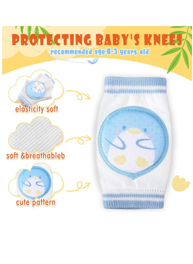 6 Pairs Baby Knee Pads for Crawling Anti Slip Knee Protectors Breathable for Boys Girls, 0-3 Years Old