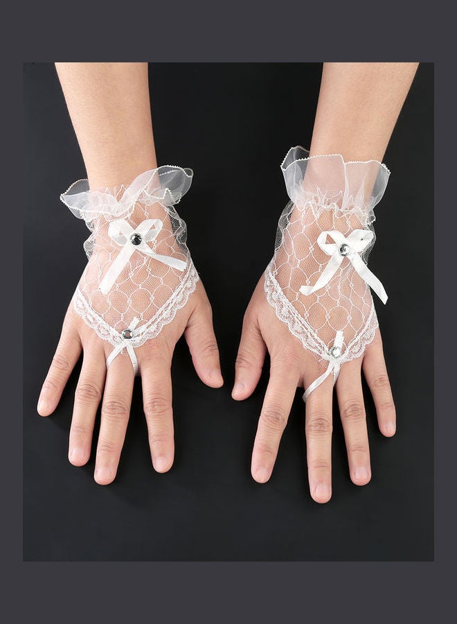 Fingerless Bridal Short Gloves Black