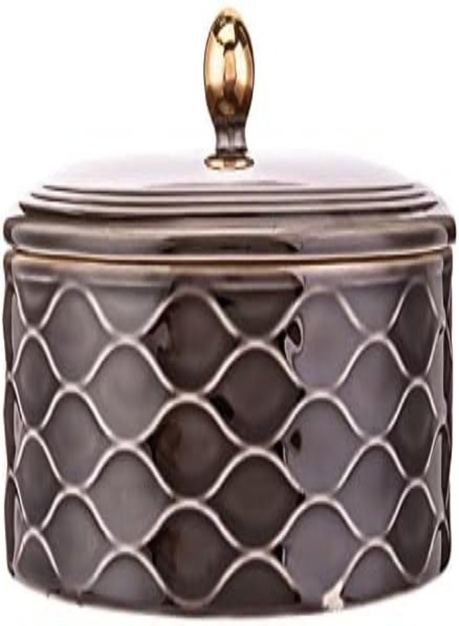 Akdc Nazzar Round Candy Box L(28Cm) Xw(28Cm) Xh(6Cm) Brown