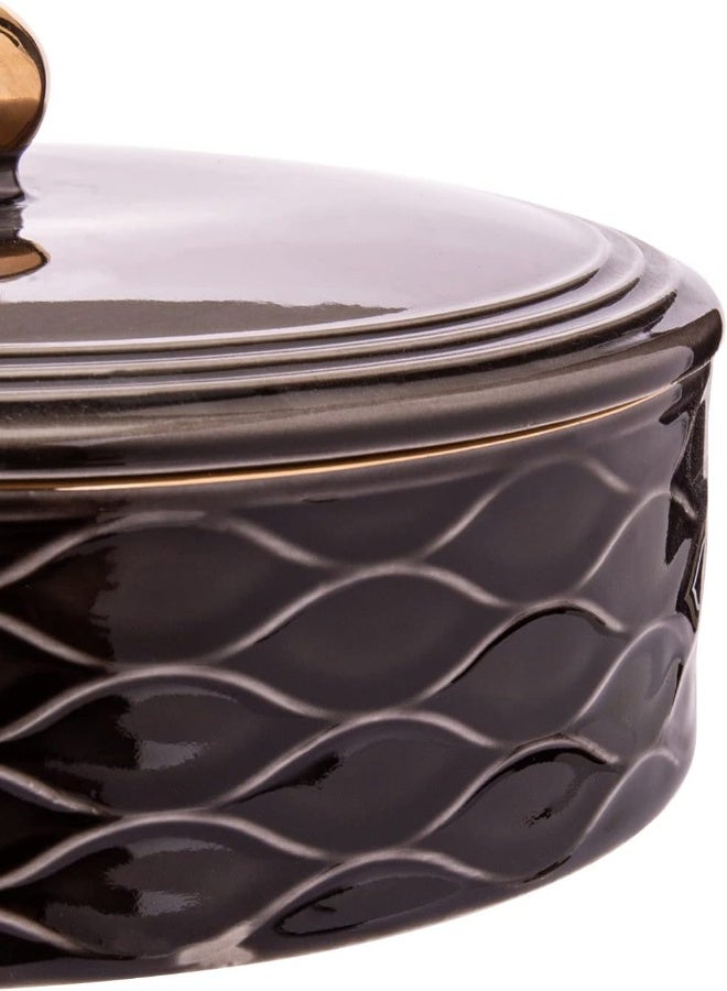 Akdc Nazzar Round Candy Box L(28Cm) Xw(28Cm) Xh(6Cm) Brown