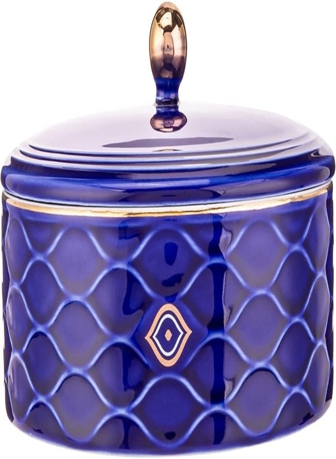 Akdc Nazzar Round Candy Box L(28Cm) Xw(28Cm) Xh(6Cm) Blue