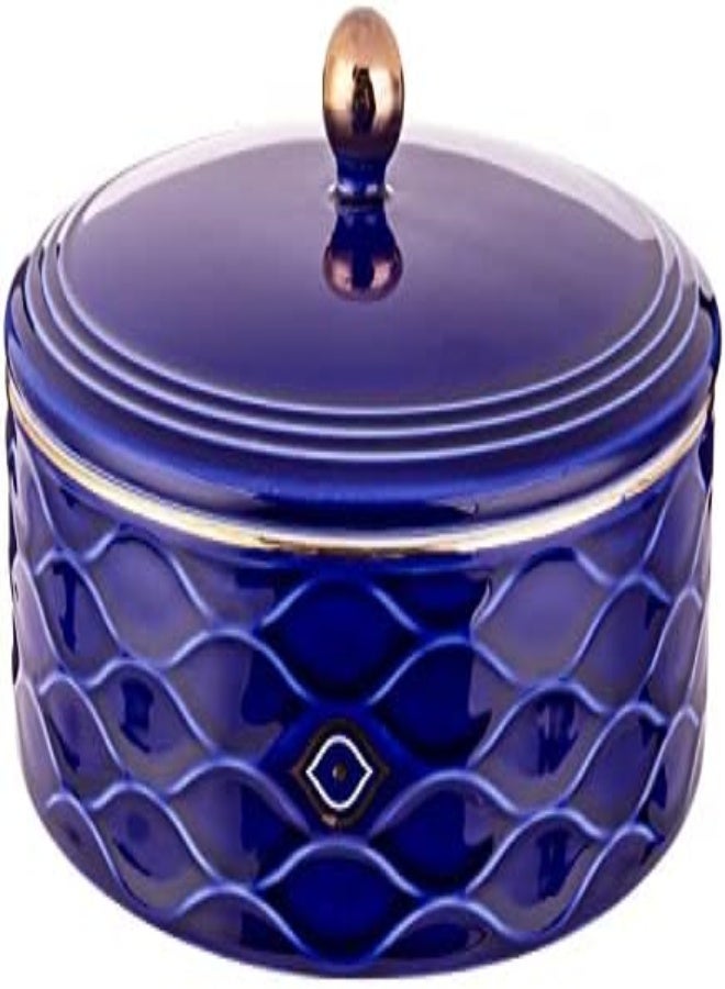 Akdc Nazzar Round Candy Box L(28Cm) Xw(28Cm) Xh(6Cm) Blue