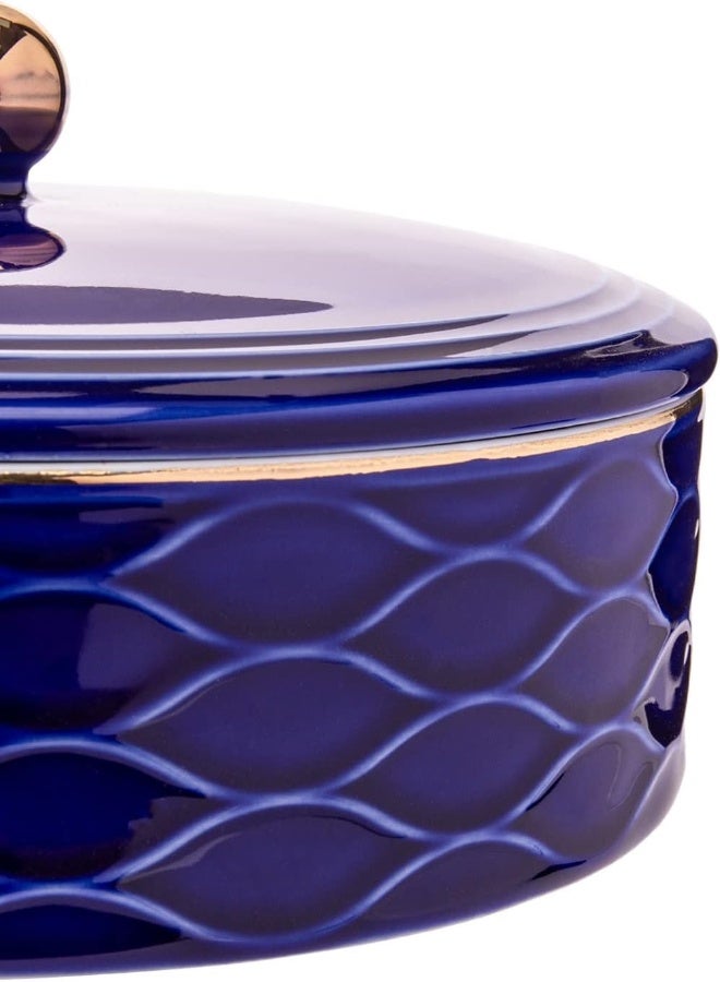 Akdc Nazzar Round Candy Box L(28Cm) Xw(28Cm) Xh(6Cm) Blue