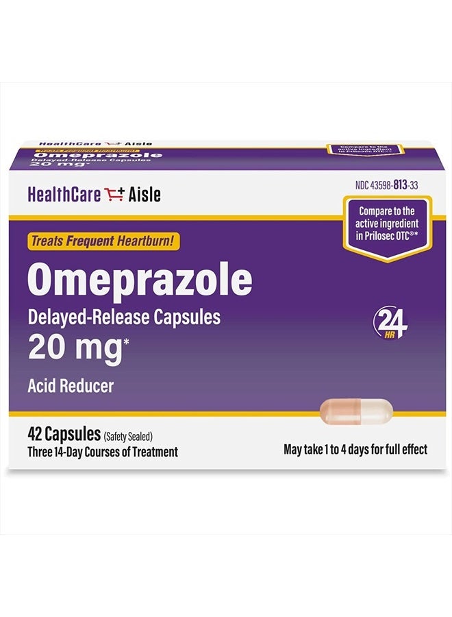 Omeprazole 20 mg, 42 Delayed-Release Capsules - Acid Reducer, 42 Count - Pack Of 1