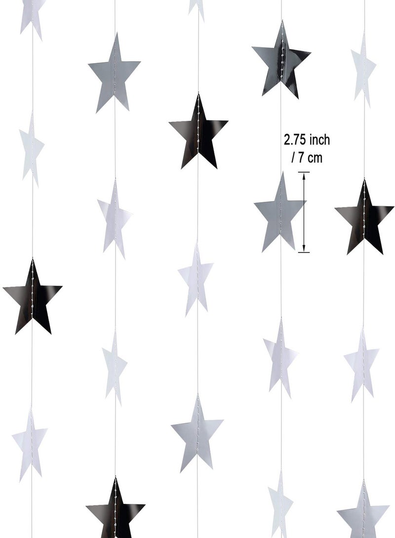 Star Paper Garland 8Pcs 4m Long Banner Backdrop Party Decorations Reflective Star Paper Garland Sparkling Star Bunting Banner Decorations for Wedding Birthday Party Holiday Banner Backdrop