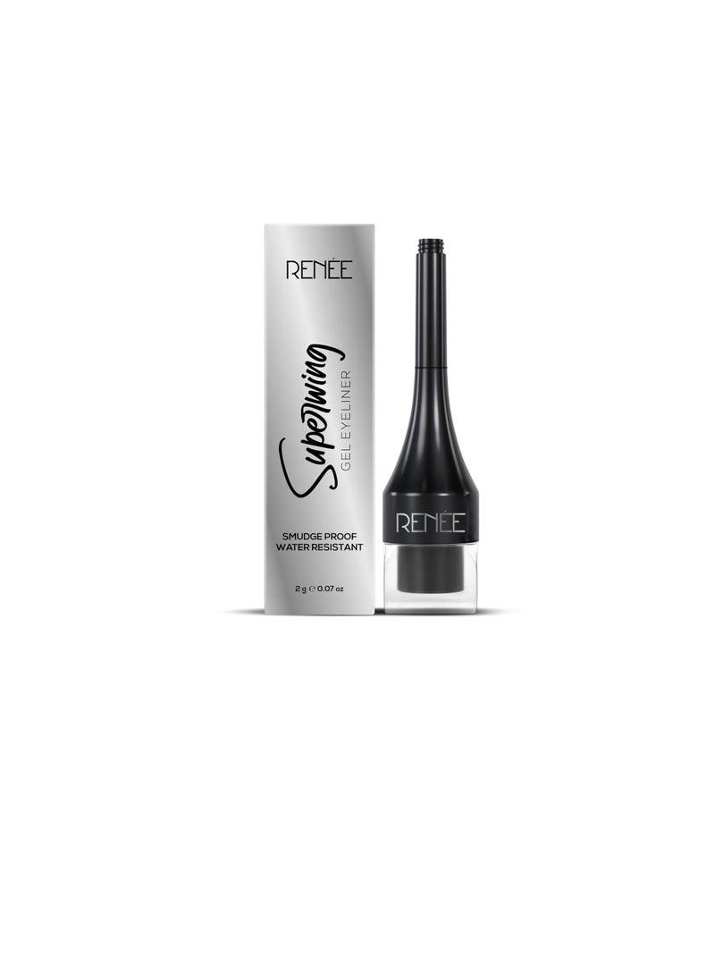 RENEE Superwing Gel Eyeliner 2gm Smudge proof  Water and Sweat Resistant  One Stroke Application with Smooth Highly Pigmented and Easy to   glide Formula  Comes with an Attached Applicator