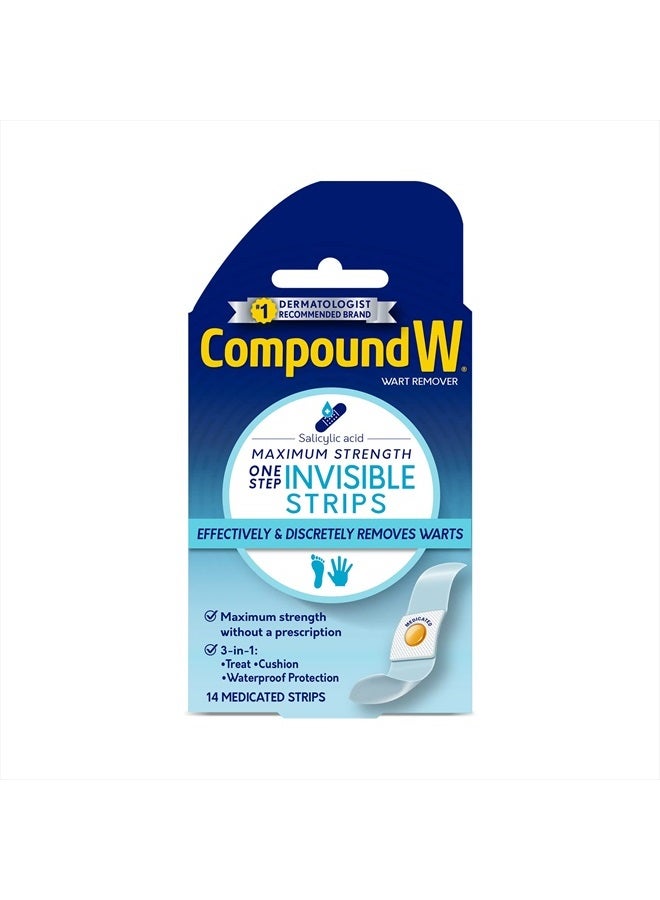 Maximum Strength One Step Invisible Wart Remover Strips, 14 CT