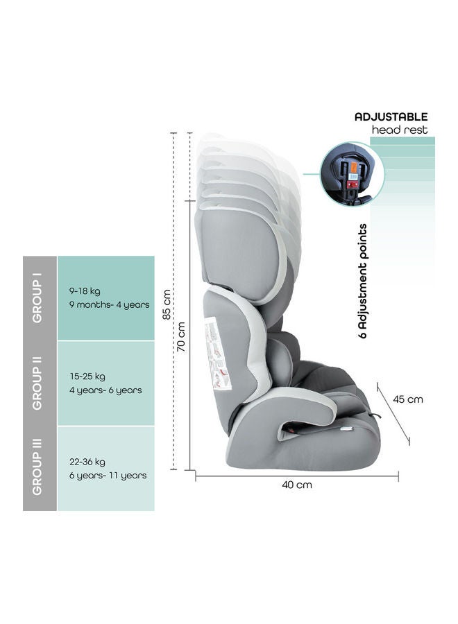 Tolo - Baby/Kids Car seat (Group-1,2,3) - Light Grey