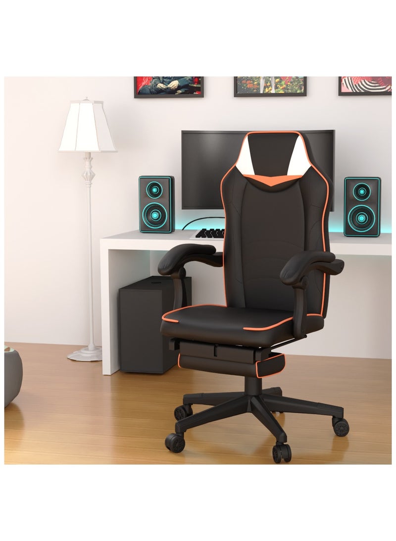 Mahmayi UT-C459 Omega Gaming with Speaker Black & Orange PU Gaming chair