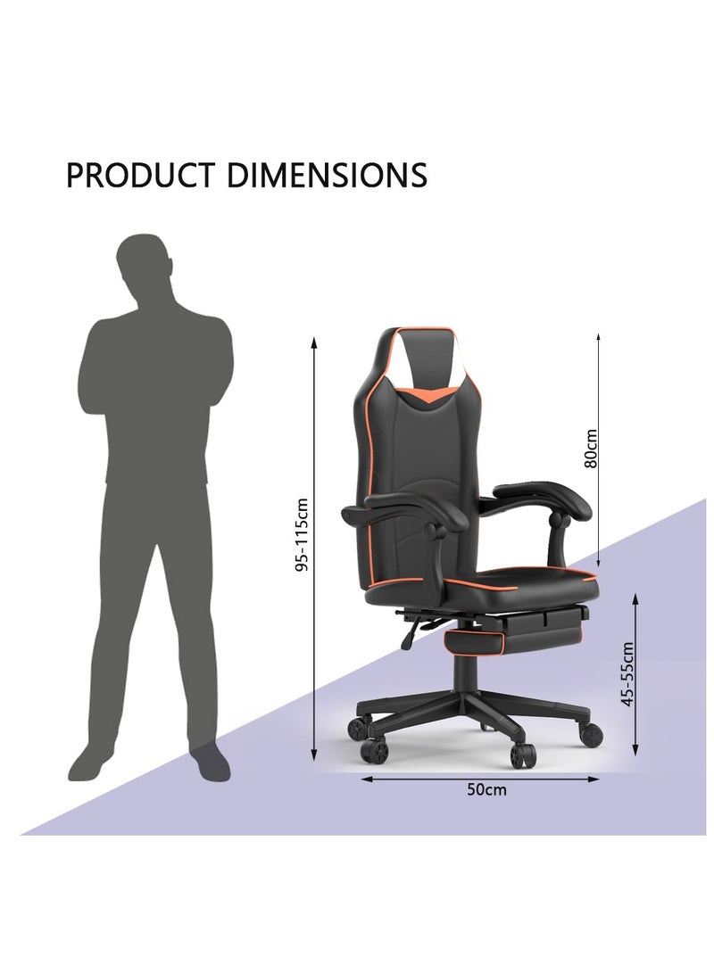 Mahmayi UT-C459 Omega Gaming with Speaker Black & Orange PU Gaming chair