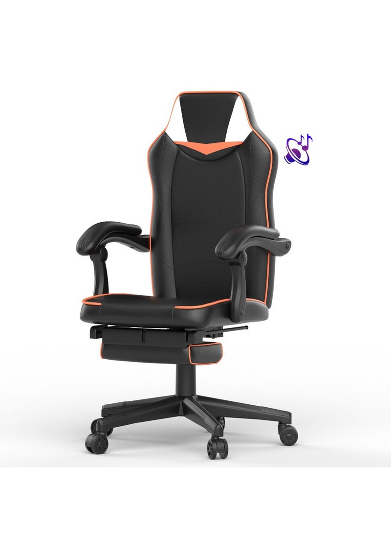 Mahmayi UT-C459 Omega Gaming with Speaker Black & Orange PU Gaming chair