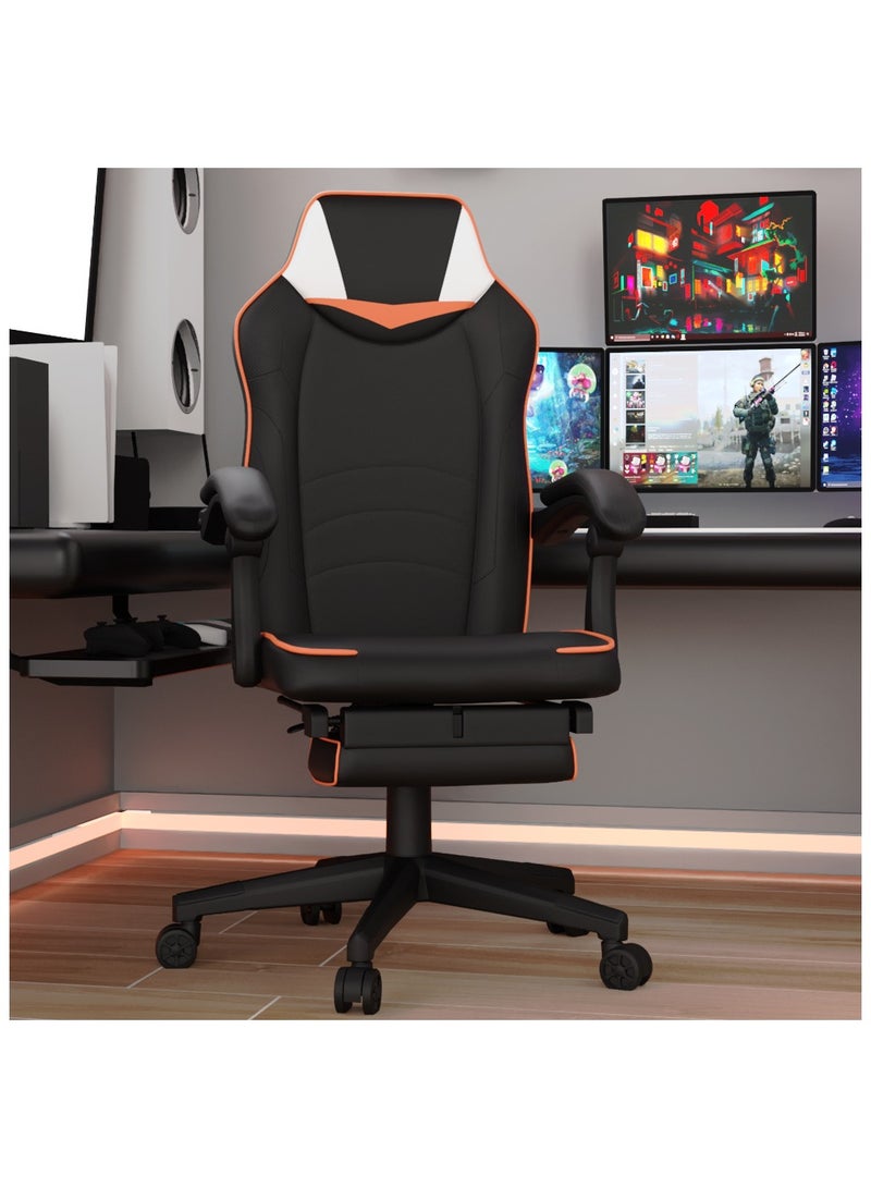 Mahmayi UT-C459 Omega Gaming with Speaker Black & Orange PU Gaming chair