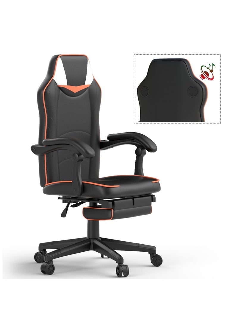 Mahmayi UT-C459 Omega Gaming with Speaker Black & Orange PU Gaming chair