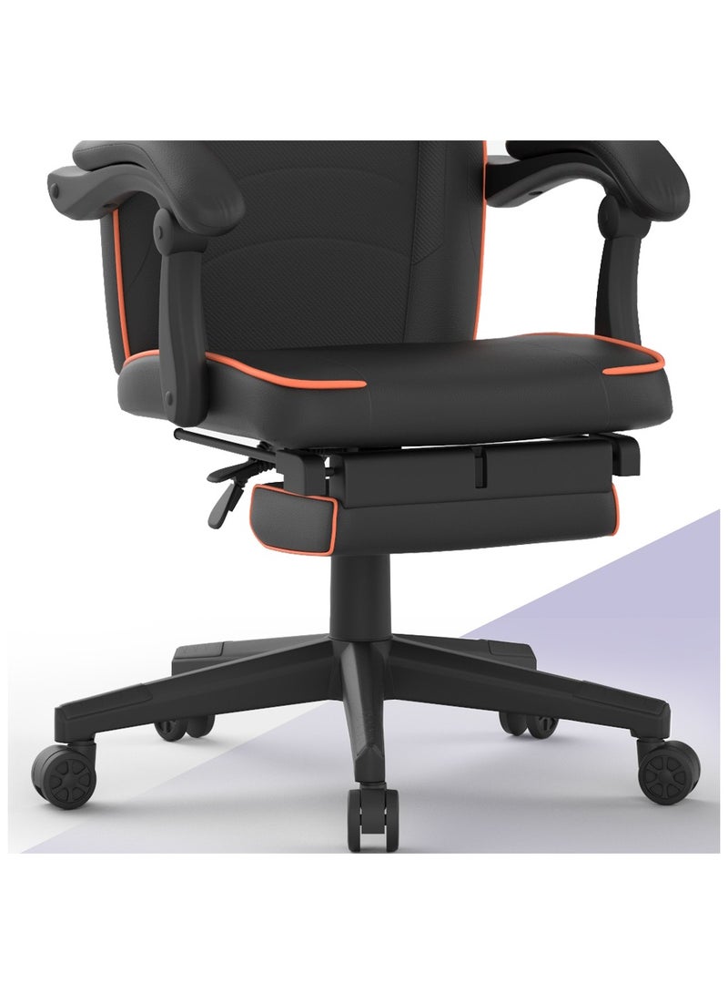 Mahmayi UT-C459 Omega Gaming with Speaker Black & Orange PU Gaming chair