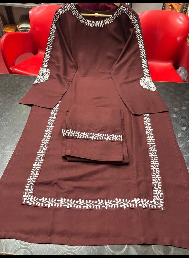 Beautiful Rayon Fabric straight kurti with pant