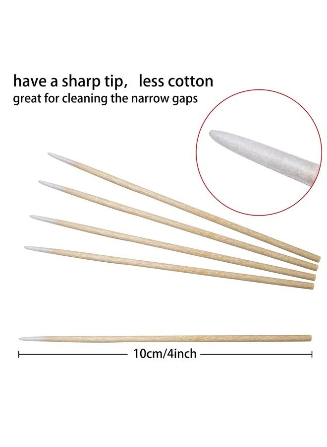 800PCS Pointed Cotton Swabs with Storage Case - Precision Tip Cotton Swabs with Wooden Sticks - Microblading Cotton Swab 4 inch - Cotton Swabs for Makeup, Tattoo Permanent Supplies