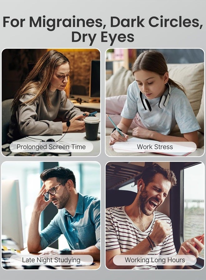 Eyeris1 Father Day Gifts, Eye Massager, Gifts for Mom, Face Massager, Eye Care for Beauty Salon, Spa Relaxation, Migraine Relief, Travel/Study/Work/Car/Airplane Relaxation, Dad/Wife/Staff Gifts