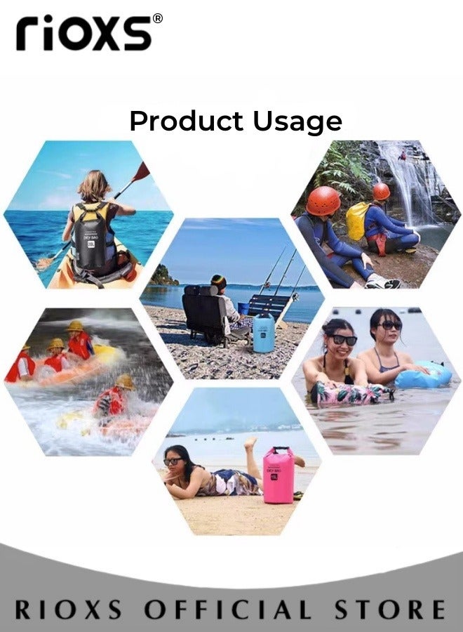 Foldable Storage Waterproof Dry Bag Beach Swimming Bag Fit for Kayaking Beach Rafting Boating Hiking Camping and Fishing with Universal Waterproof Phone Pouch Cellphone Dry Bag