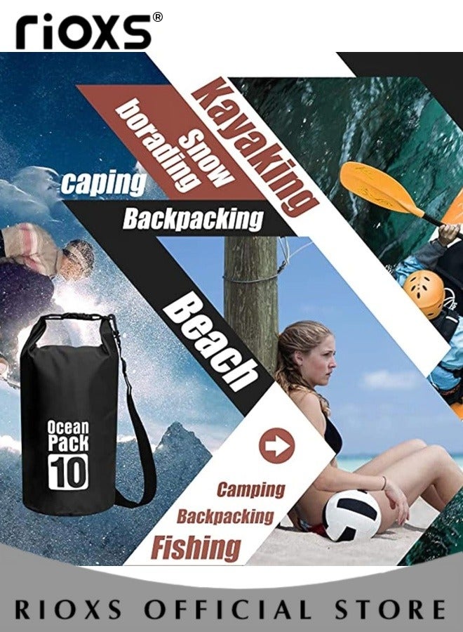 Foldable Storage Waterproof Dry Bag Beach Swimming Bag Fit for Kayaking Beach Rafting Boating Hiking Camping and Fishing with Universal Waterproof Phone Pouch Cellphone Dry Bag