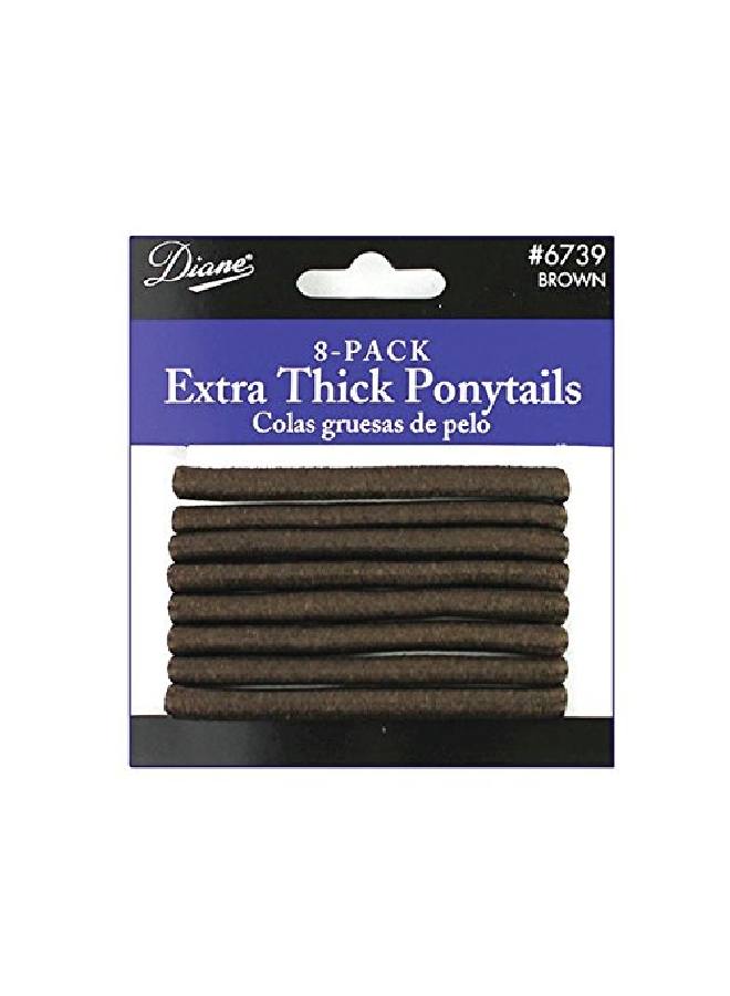 D6739 extra thick ponytail brn 8pk