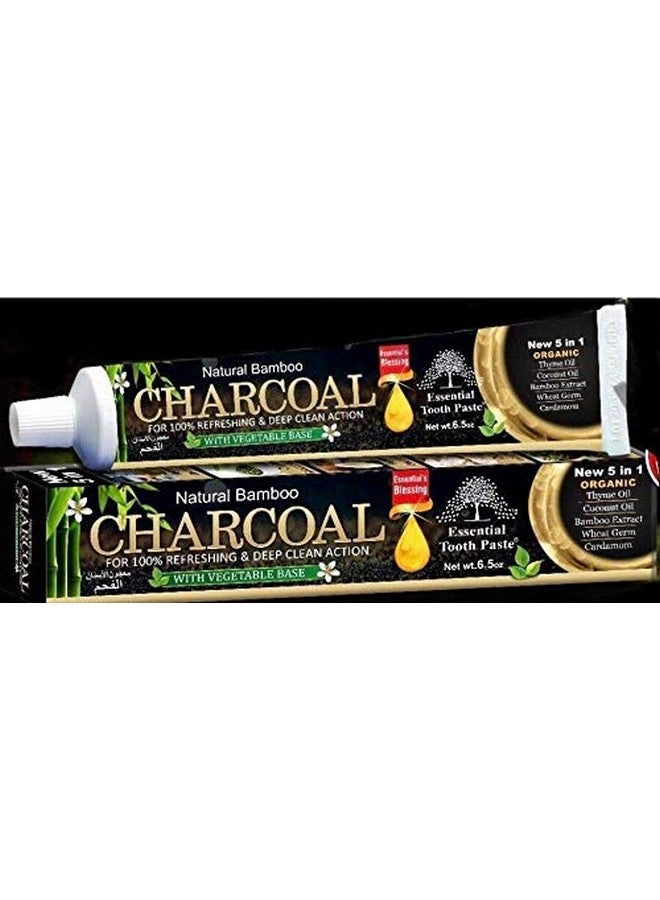 Natural Bamboo Activated Charcoal Essential Toothpaste (100% Fluoride Free) (6 Tubes)