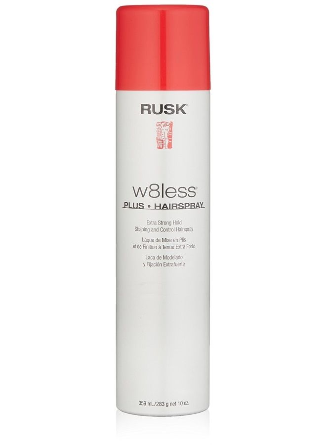 Designer Collection W8less Plus Extra Strong Hairspray, 10 Oz, Provides Texture, Natural Shine, and Long-Lasting, Touchable Support