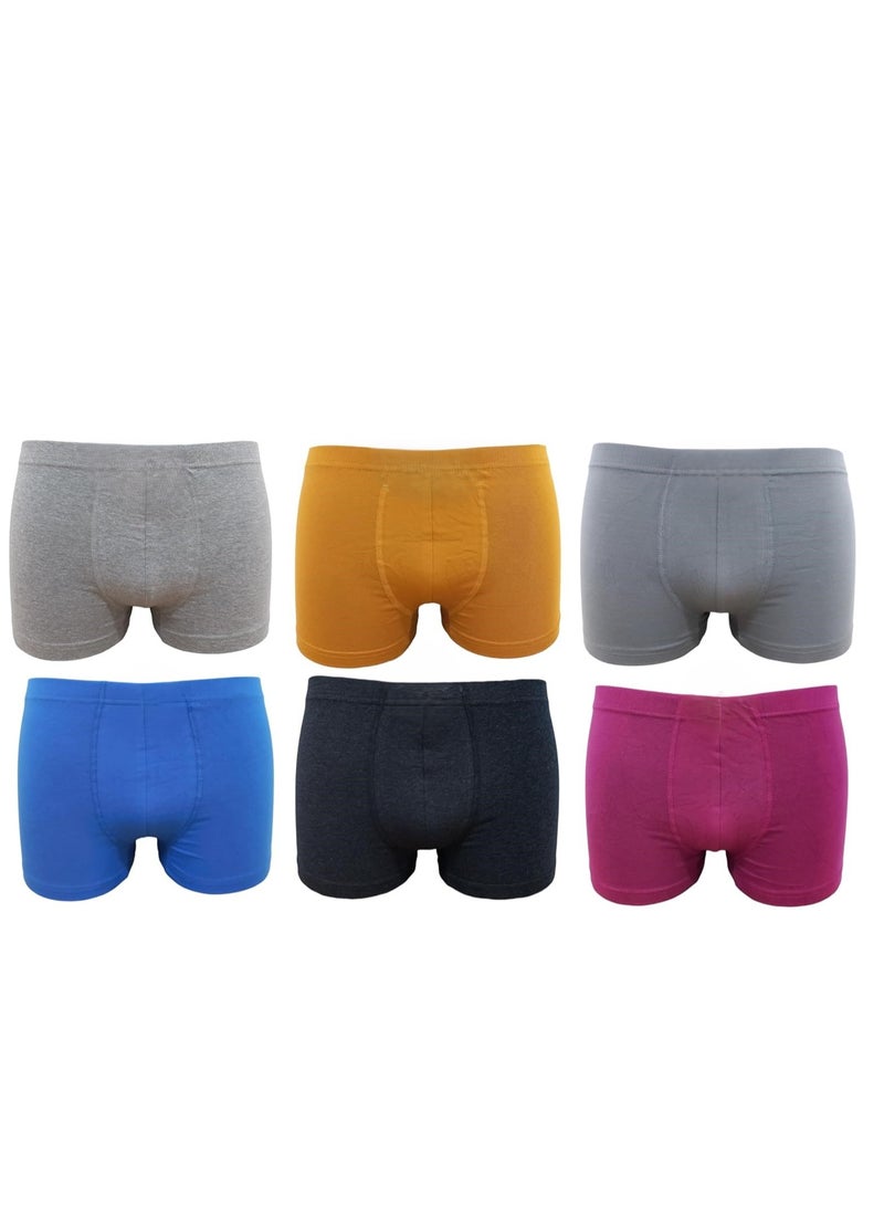 Men's Cotton Inner Elastic Boxer - 6pcs