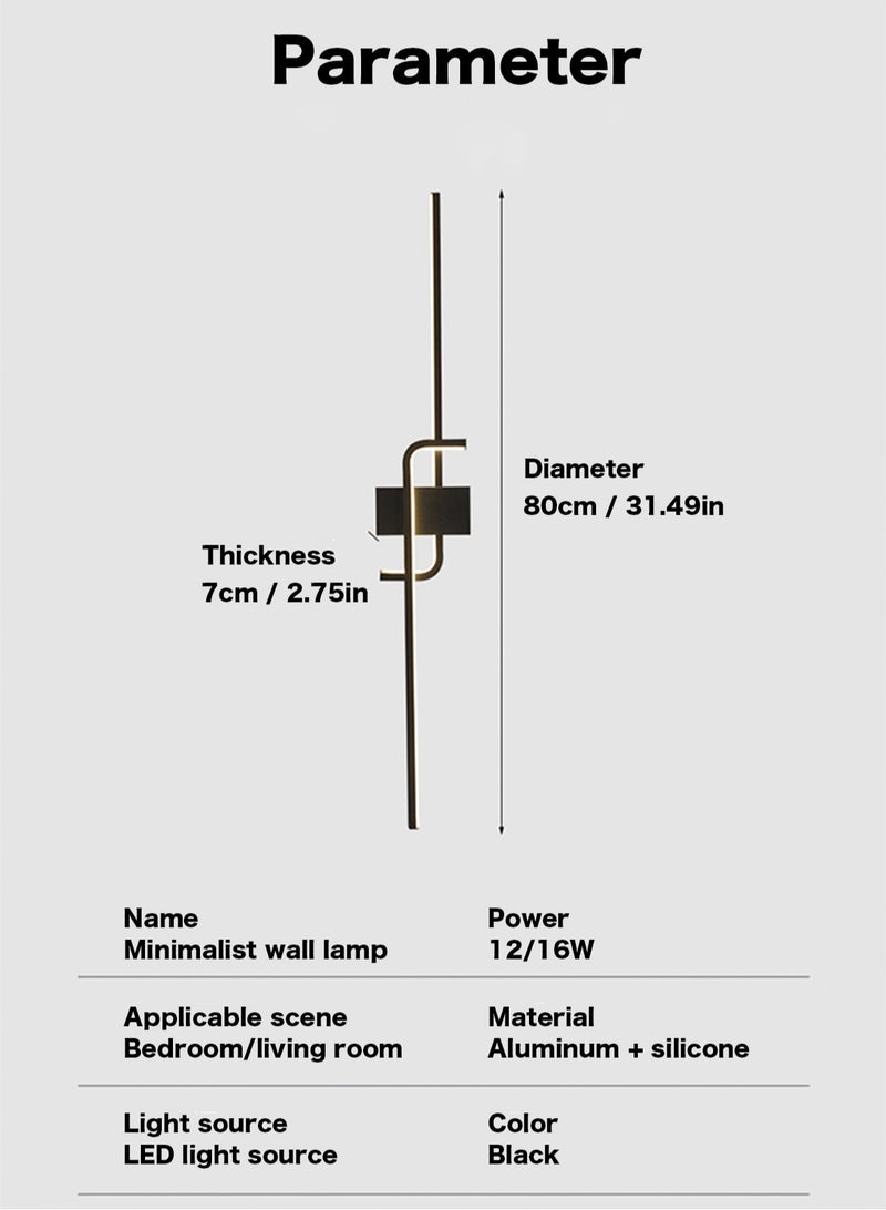 （Warm light-80CM）Modern wall lights Home appliances Nordic style long lumen home decoration Bedroom dining room TV wall lighting fixtures，wall lamp