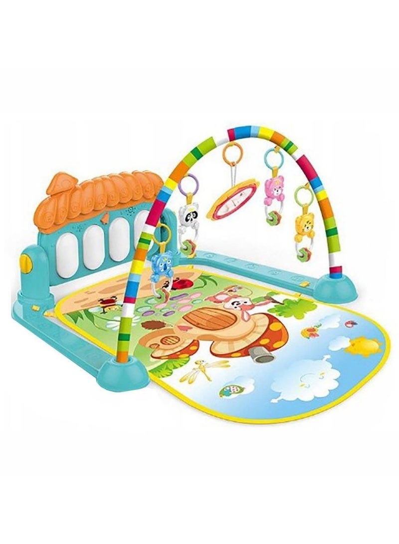 Baby Gym Play Mat with Piano Keyboard Educational Rack Crawling Mat