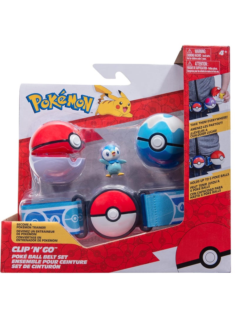 Pokemon Clip 'N' Go Piplup  Poke Ball Belt Set