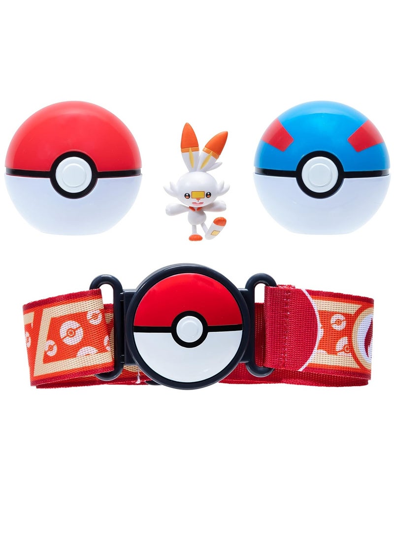 Pokemon Clip 'N' Go Scorbunny Poke Ball Belt Set