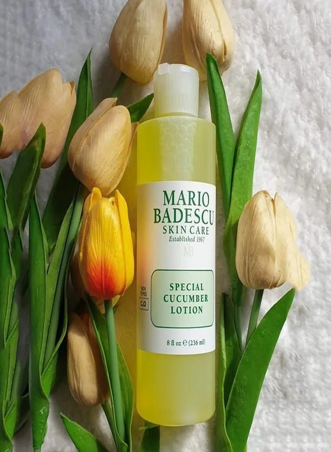 Mario Badescu Special Cucumber Lotion | Non-Drying & Non-Irritating Facial Toner for Removing Excess Oil & Drying Up Breakouts | Revitalizing, Clarifying Astringent for Face 236ml