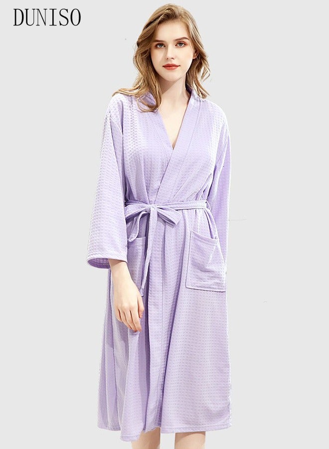 Women's Robe Lightweight Soft Kimono Robes Loungewear with Long Sleeve Side Pockets Sleepwear Spa Robe Nightwear Nightgown Women Water Bathrobe Bridesmaid Robes Dressing Gown Autumn Robe