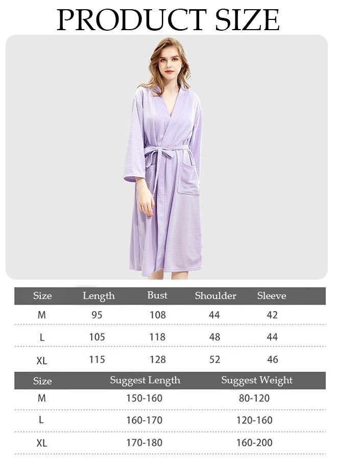 Women's Robe Lightweight Soft Kimono Robes Loungewear with Long Sleeve Side Pockets Sleepwear Spa Robe Nightwear Nightgown Women Water Bathrobe Bridesmaid Robes Dressing Gown Autumn Robe