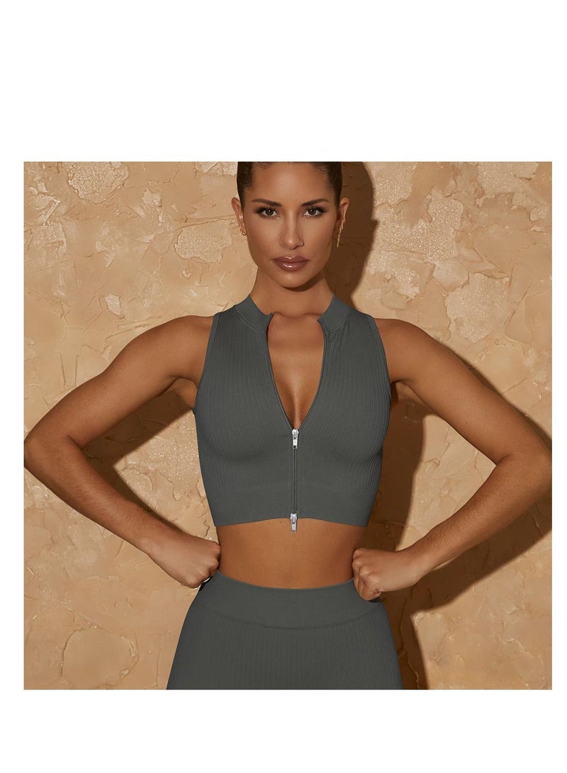 Tight Fitting Stretch Soft Vest Grey