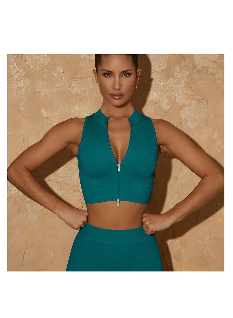 Tight Fitting Stretch Soft Vest Green