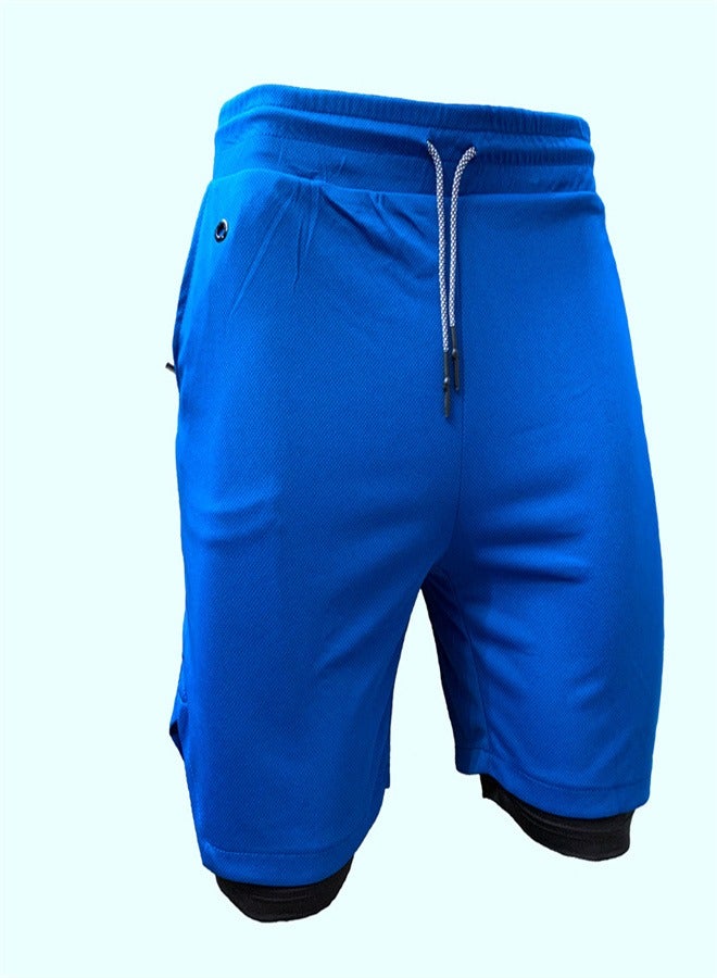 Men's 2-in-1 Quick Drying Casual Fitness Shorts Blue