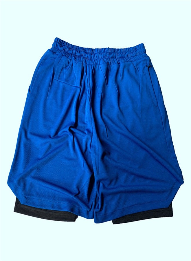 Men's 2-in-1 Quick Drying Casual Fitness Shorts Blue