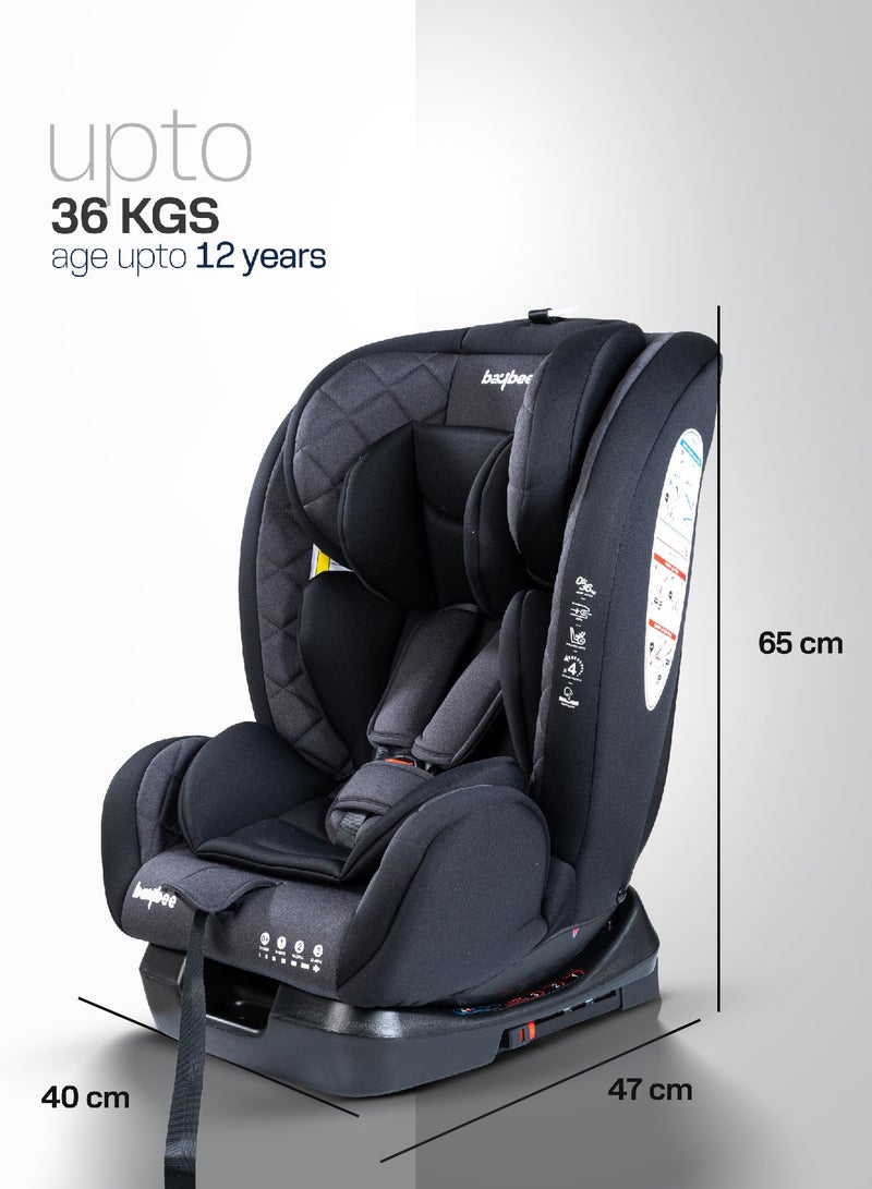 Convertible Car Seat for Baby 0 to 12 Years with ISOFIX, 3 Position Recline, Headrest Adjustable ECE R44/04 Safety Certified Travel Baby Car Seat for Toddlers Kids Boys Girls Black