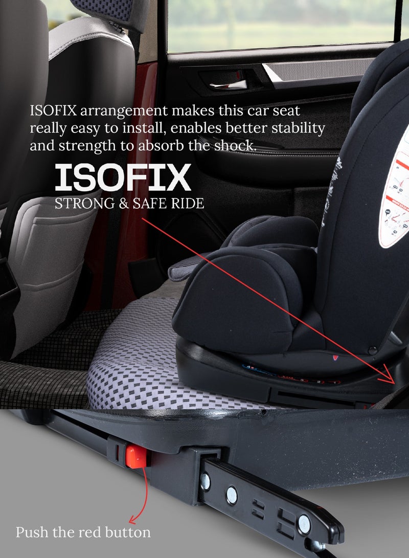 Convertible Car Seat for Baby 0 to 12 Years with ISOFIX, 3 Position Recline, Headrest Adjustable ECE R44/04 Safety Certified Travel Baby Car Seat for Toddlers Kids Boys Girls Black