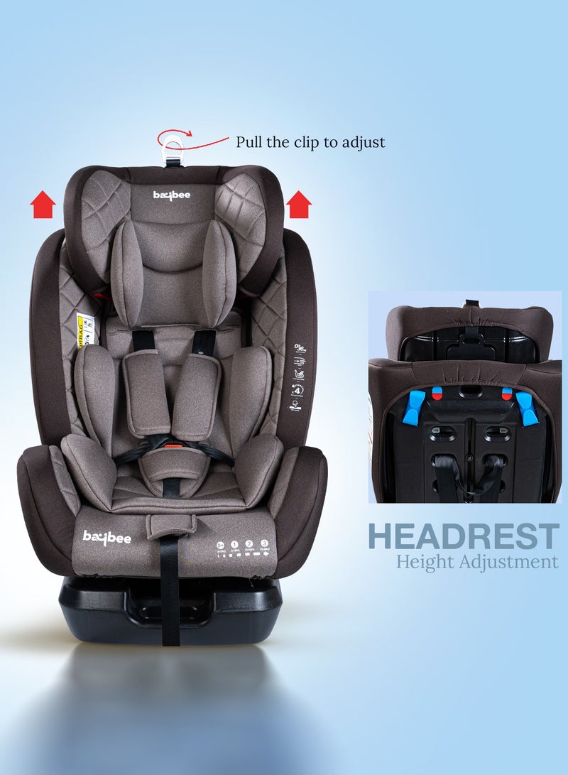Convertible Car Seat for Baby 0 to 12 Years with ISOFIX, 3 Position Recline, Headrest Adjustable ECE R44/04 Safety Certified Travel Baby Car Seat for Toddlers Kids Boys Girls Brown
