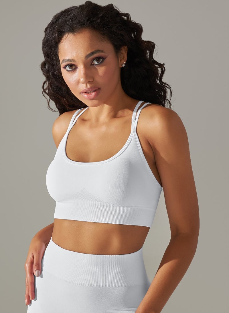 High Elastic Running Sports Fitness Yoga Bra White