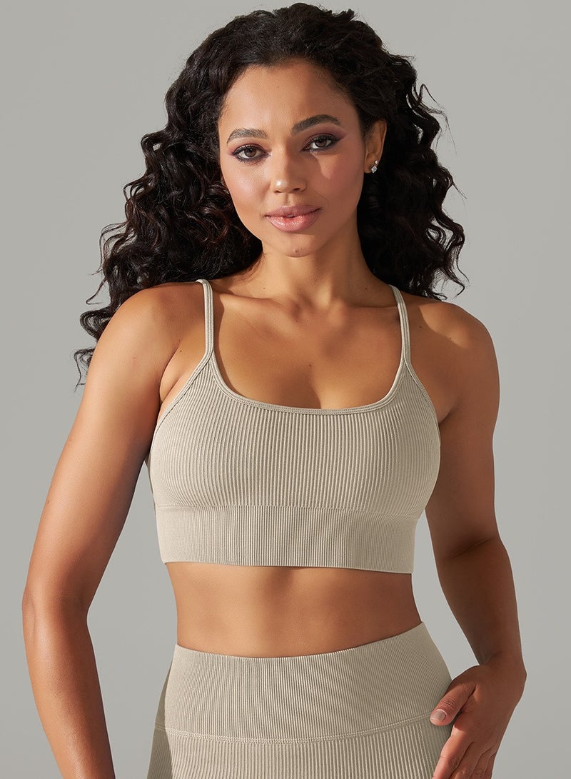 High Elastic Running Sports Fitness Yoga Bra Grey