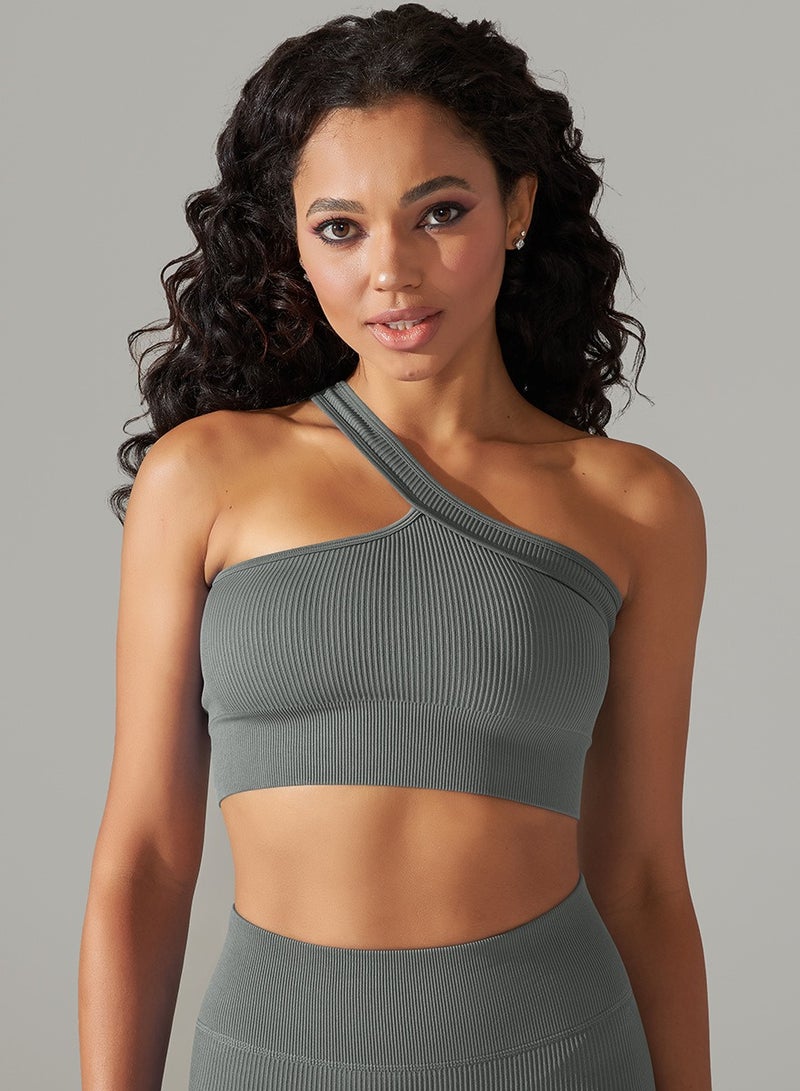 High Elastic Running Sports Fitness Yoga Bra Grey