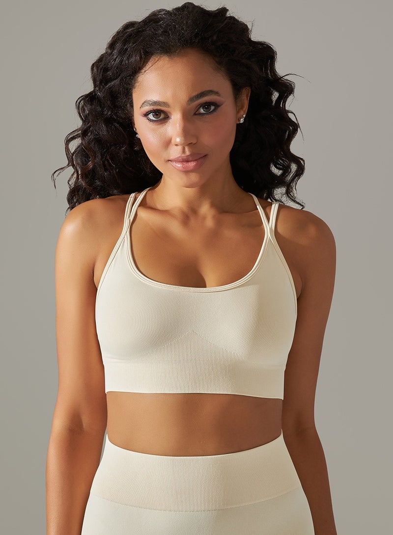 High Elastic Running Sports Fitness Yoga Bra White