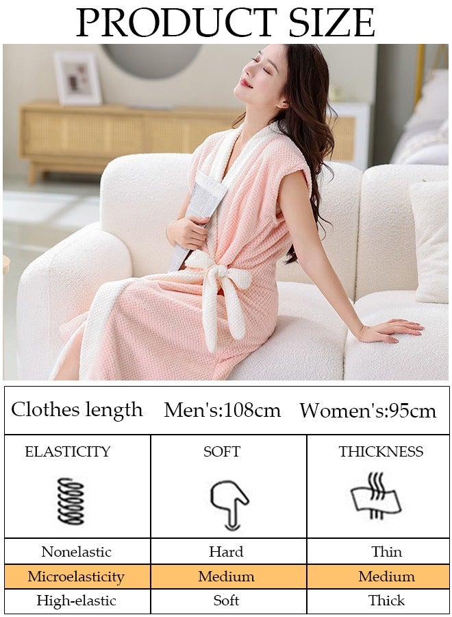 Women's Bath Robe, Wearable Bath Towel with Side Pocket Wrap Shower Wrap Towel Dress Bathrobe Waffle Spa Towel Robes with Adjustable Closure Quick Dry Lightweight Cover Up