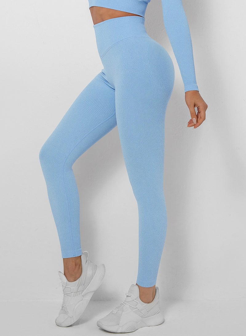 Yoga Tight Fitting Stretch Soft Pants Blue