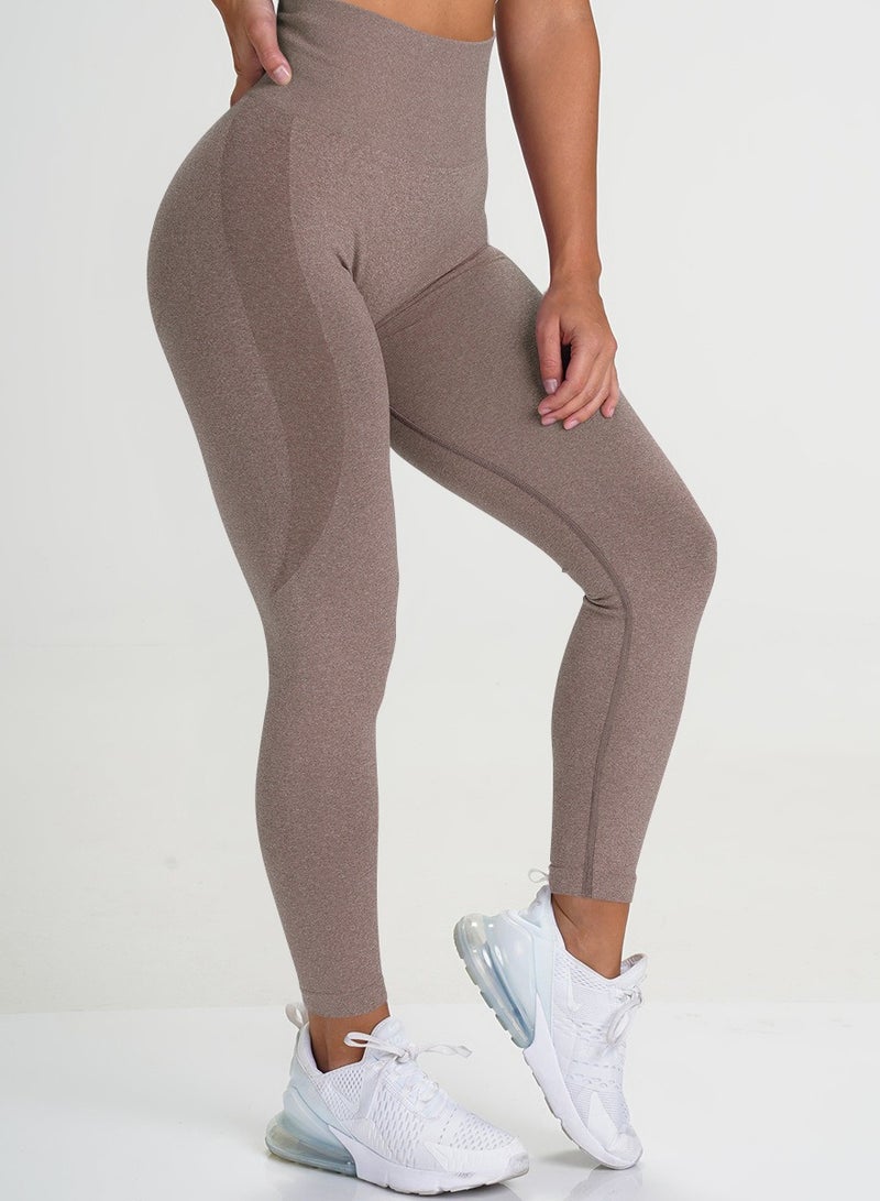 Yoga Tight Fitting Stretch Soft Pants Brown