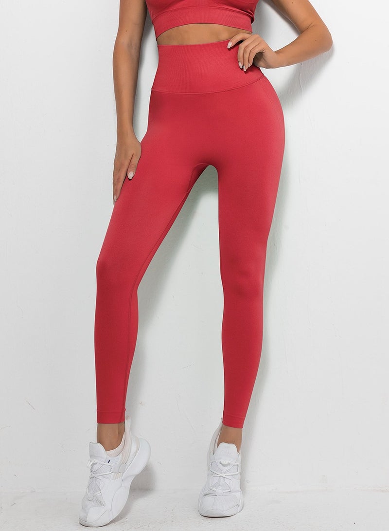 Yoga Tight Fitting Stretch Soft Pants Red